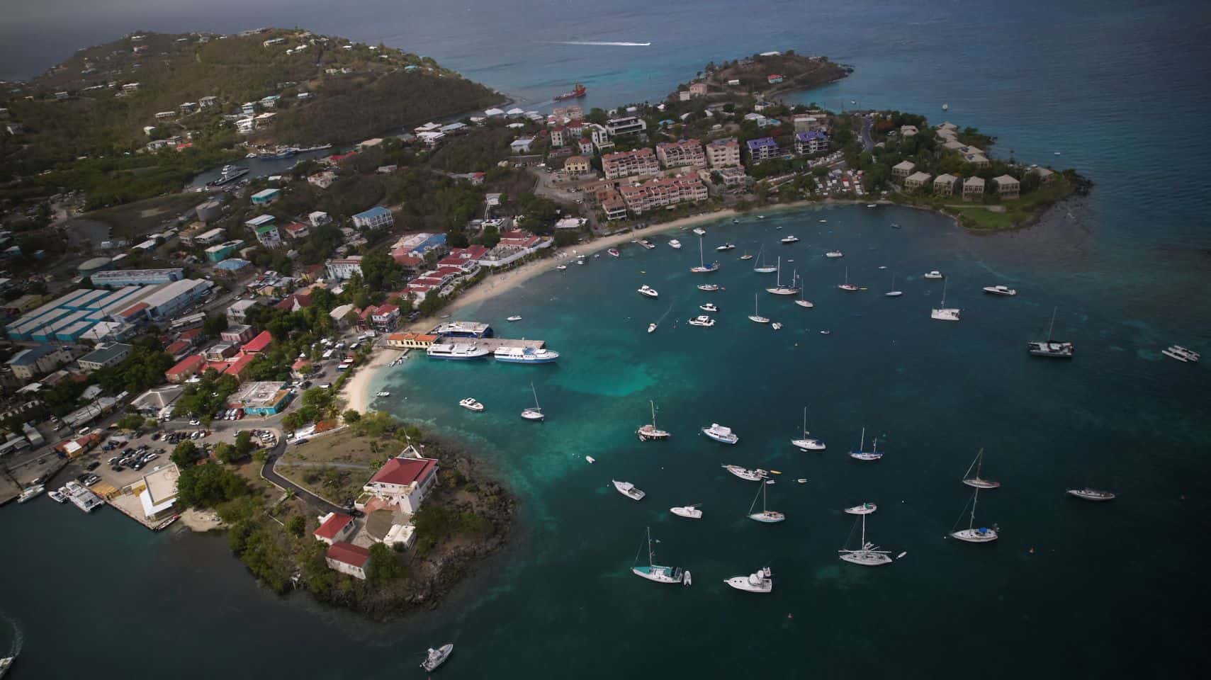 Aerial view of St. John, USVI